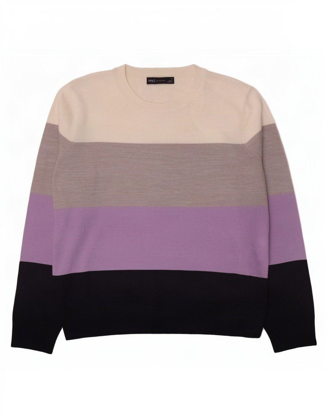 Marks & Spencer Dame Boat Neck Jumper Sweater UK 14 Large Multicolor