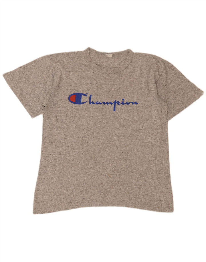 Champion Herre grafisk T-shirt Top Stor grå flækket bomuld