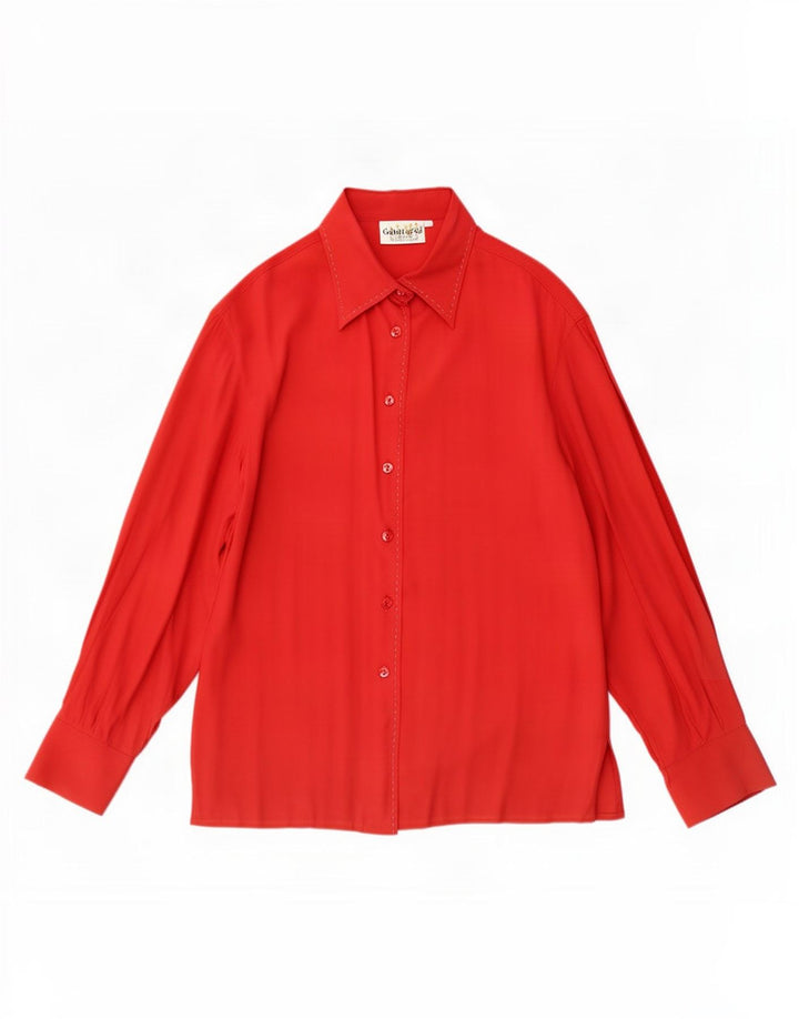 Gabrielle Dame Skjorte Bluse UK 16 Large Red Acetate