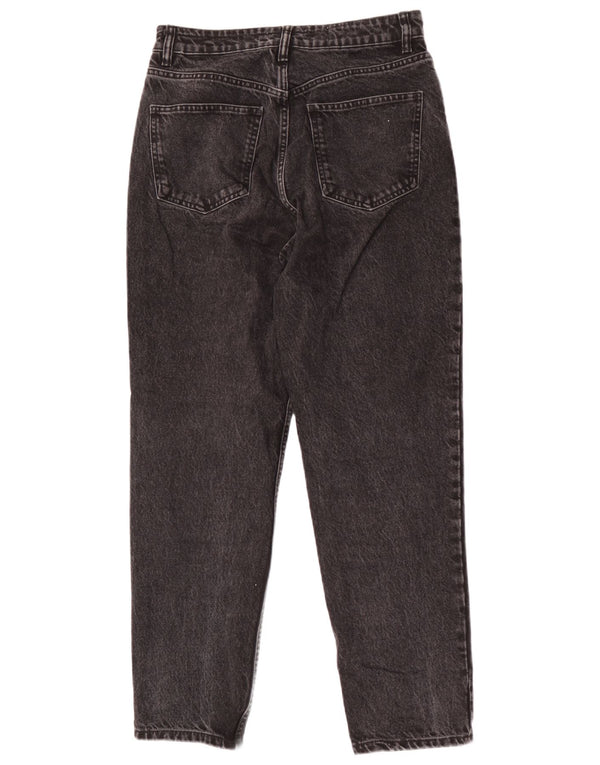 Zara Womens High Waist Tapered Jeans EU 38 Small W28 L28 Black Cotton
