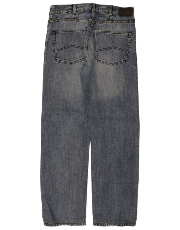 Armani Jeans Herre Jeans med brede ben W32 L31 Blå Bomuld