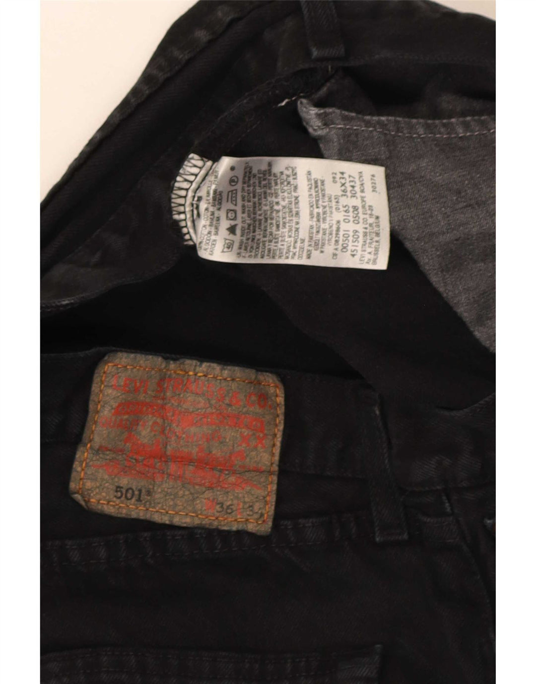 Levi's Herre 501 lige jeans W36 L34 sort bomuld