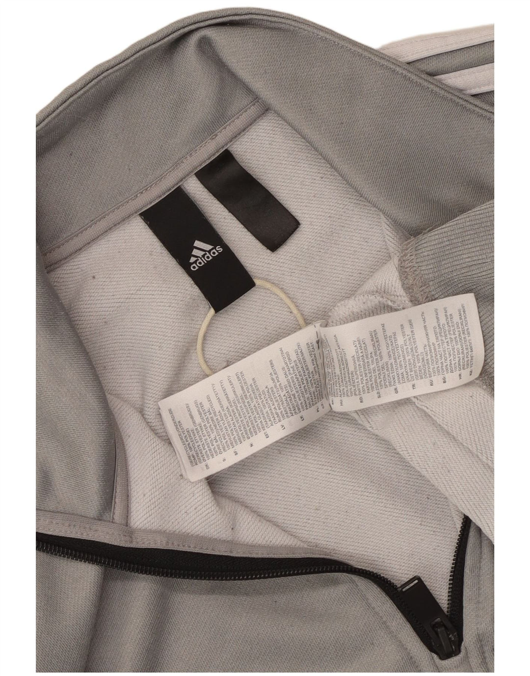Adidas Sweatshirt med lynlås til mænd, lille grå polyester