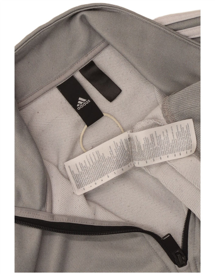 Adidas Sweatshirt med lynlås til mænd, lille grå polyester