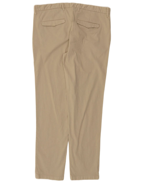 Benetton Herre Slim Fit Chino Bukser IT 52 XL W36 L30 Beige Bomuld