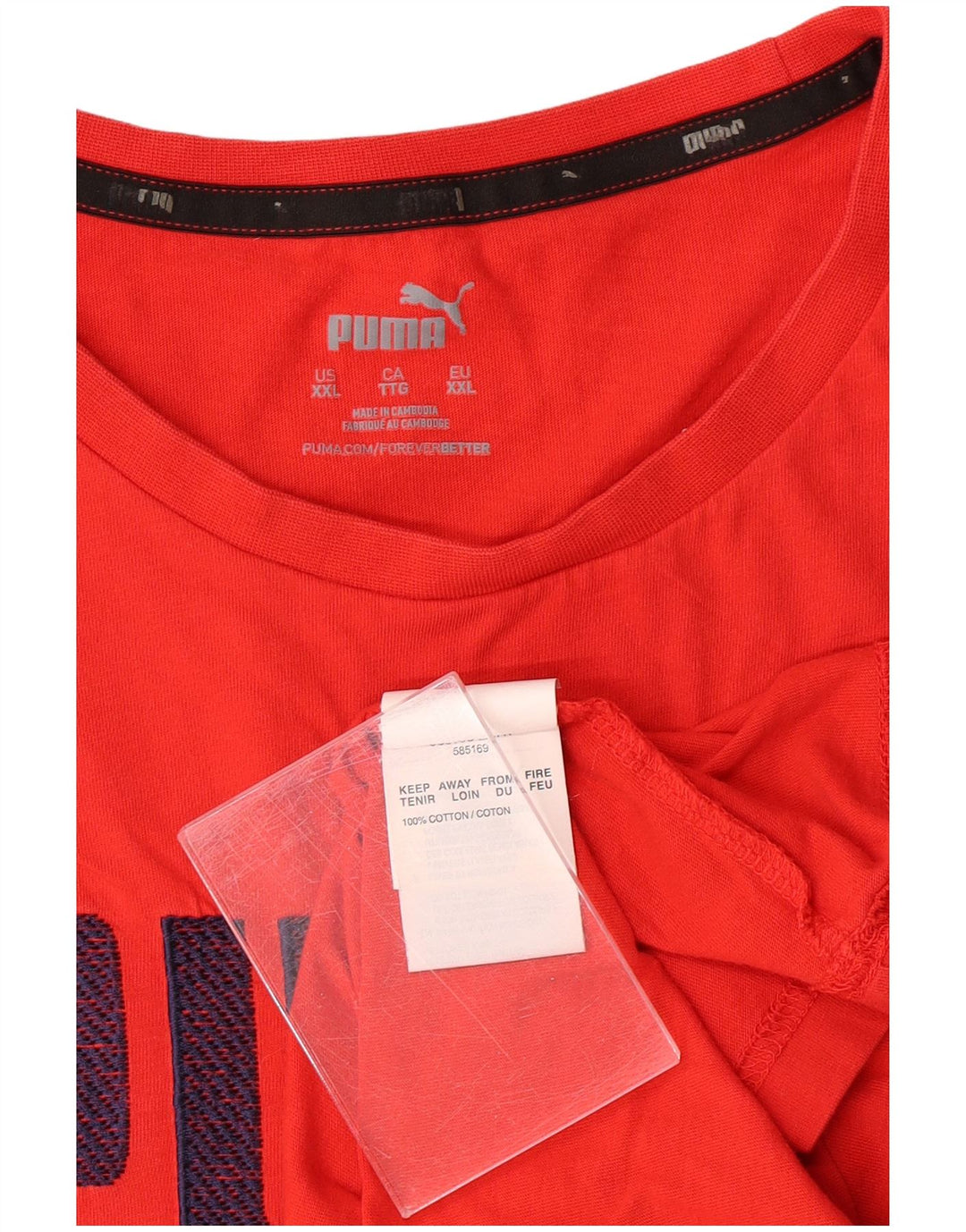 PUMA Herre grafisk T-shirt top 2XL rød bomuld