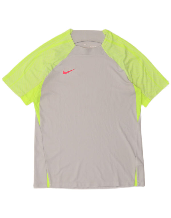 Nike Herre Dri Fit Slim T-Shirt Top Stor Grå Colourblock Polyester