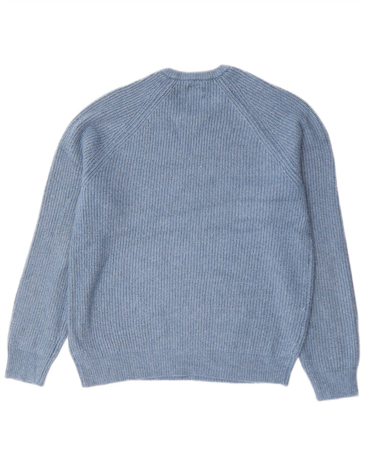 Marks & Spencer Herre sweater med rund hals, mellemblå polyamid