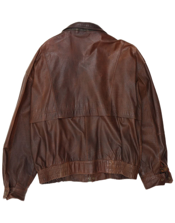 Canda Herre Bomber Læderjakke UK 42 XL Brun