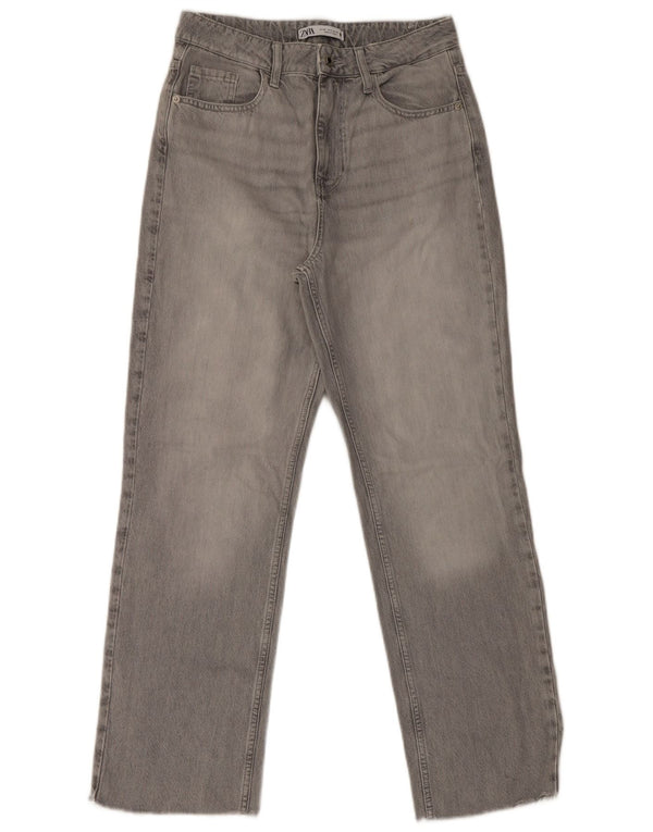 Zara Dame Straight Jeans EU 38 Small W28 L30 Grå
