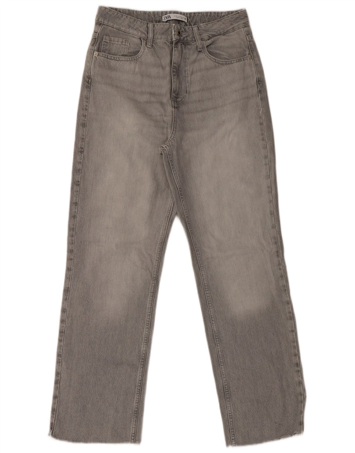 Zara Dame Straight Jeans EU 38 Small W28 L30 Grå