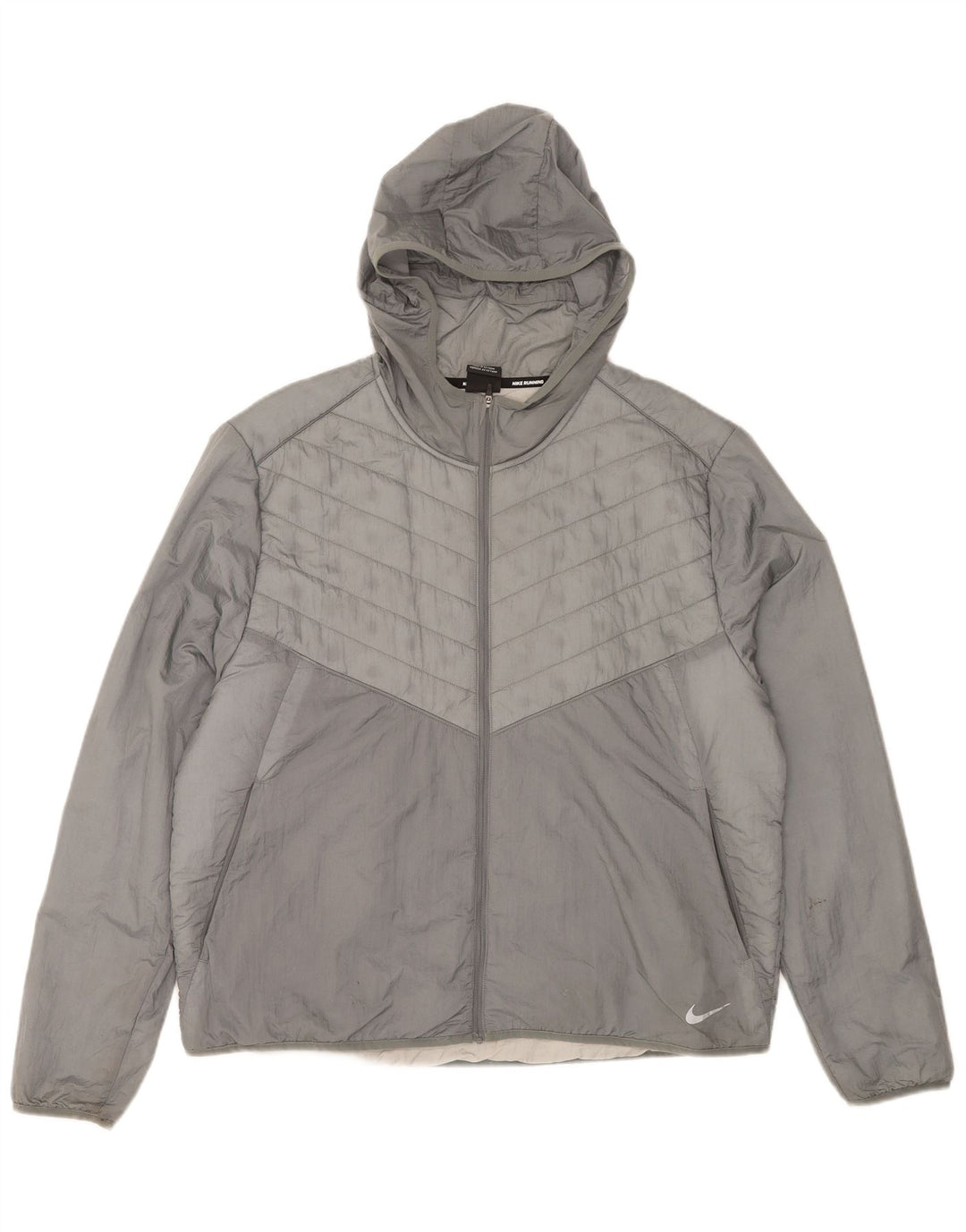 Nike Polstret hættejakke til mænd UK 42 XL Grå nylon