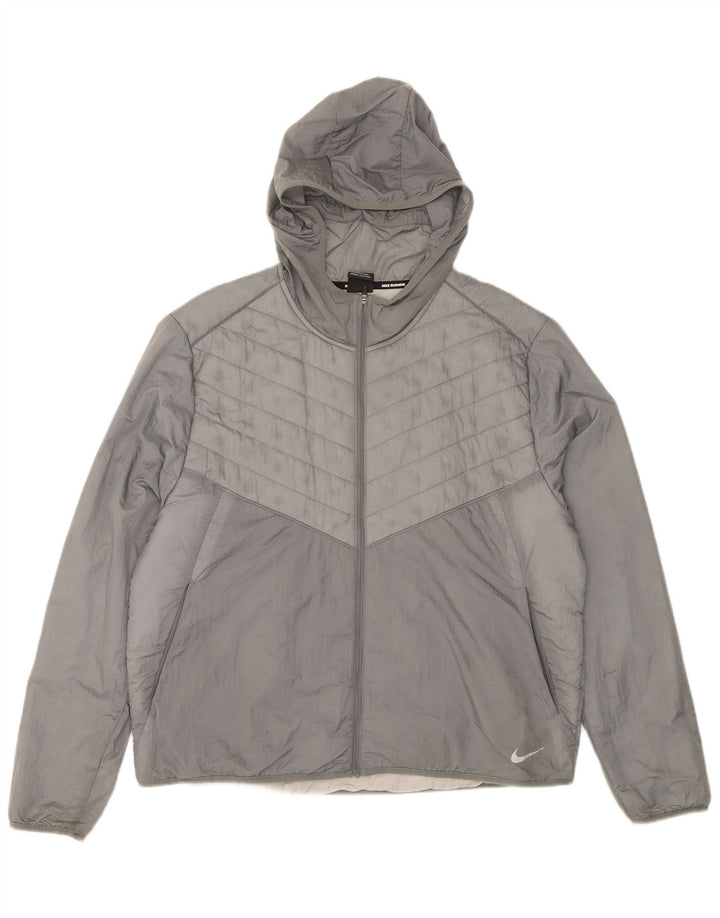 Nike Polstret hættejakke til mænd UK 42 XL Grå nylon