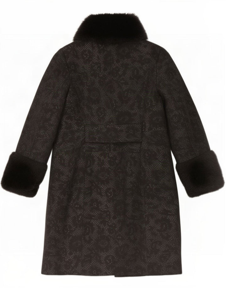 Coast Dame Overfrakke UK 12 Medium Black Floral Polyester