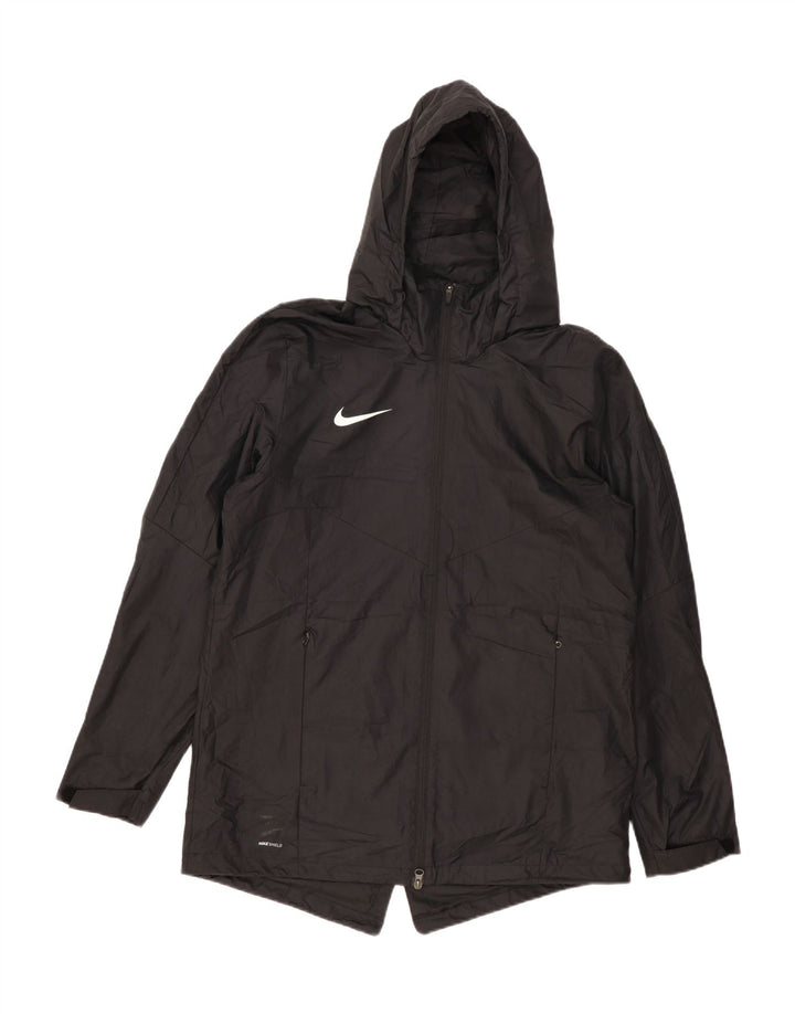 Nike Regnjakke med hætte til mænd UK 40 Stor sort polyester