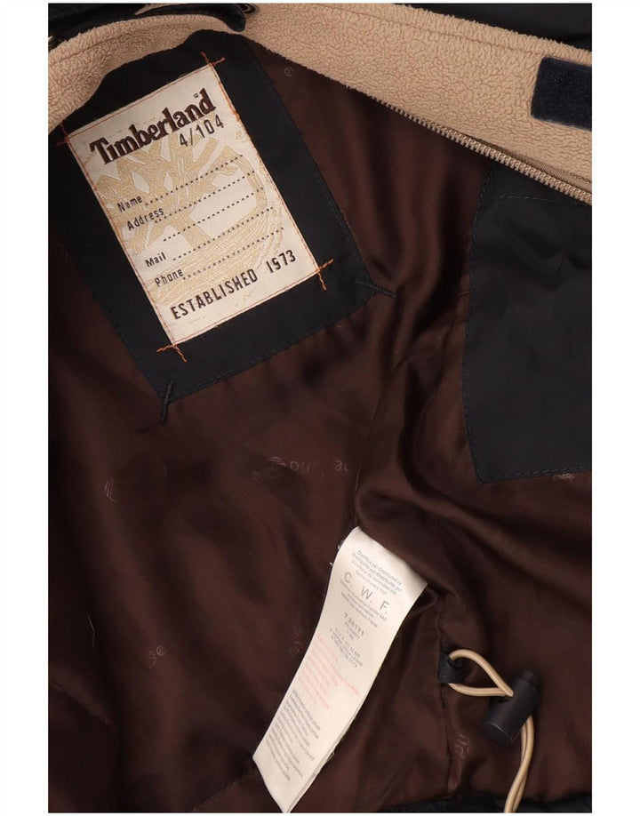 Timberland Boys grafisk polstret hættejakke 3-4 år marineblå polyester