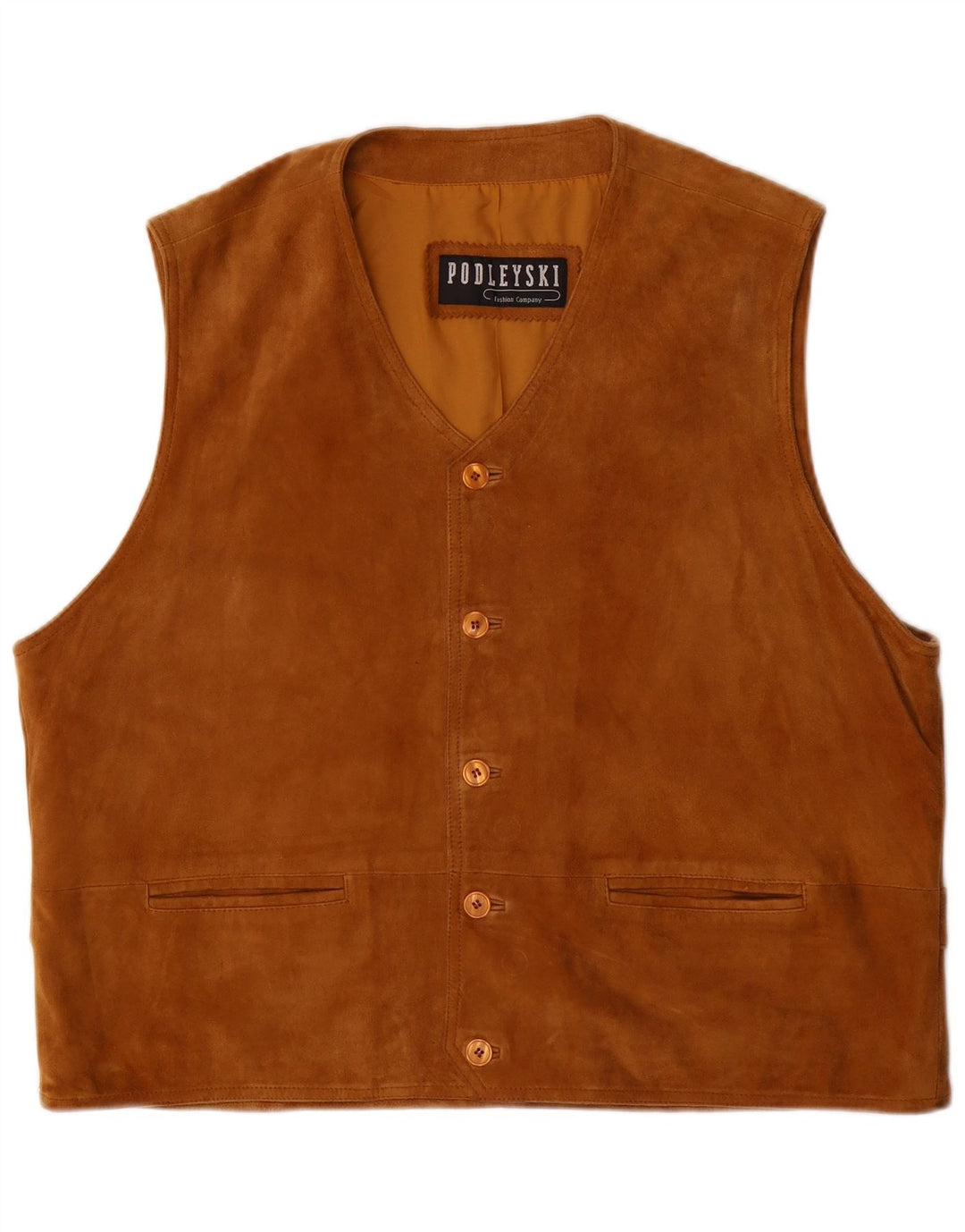 Podleyski Herre Ruskind Gilet IT 56 3XL Brunt Læder