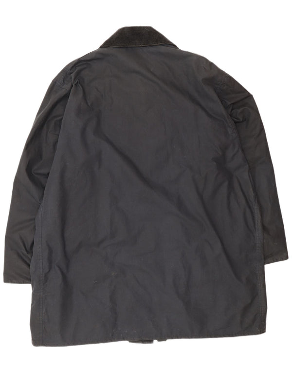 Barbour Herre vokset bomuldsjakke UK 46 3XL Navy Blue Cotton