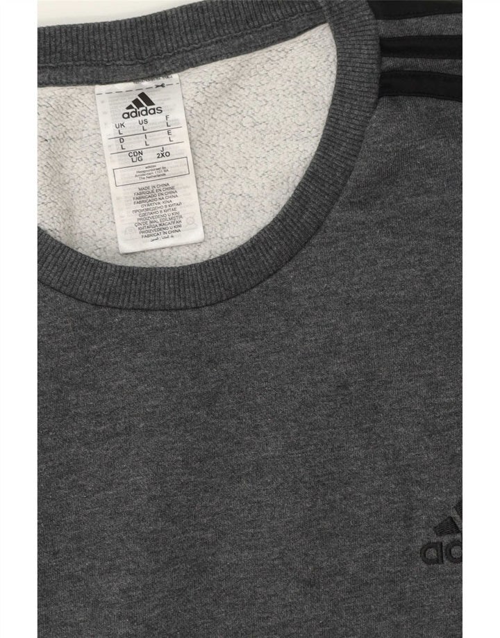 Adidas Sweatshirt til mænd, stor grå bomuld