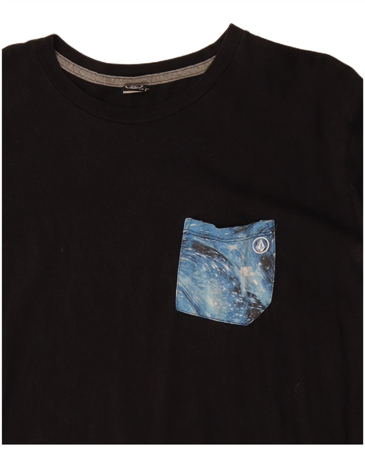 Volcom Dame Grafisk T-Shirt Top UK 16 Stor Sort Bomuld