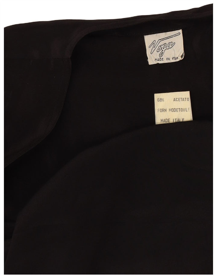 Vintage Kvinders Oversized Bolero Top IT 44 Medium Black Acetate