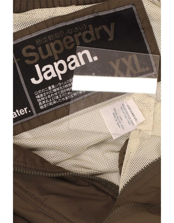 Superdry Regnjakke til mænd UK 44 2XL Khaki Nylon