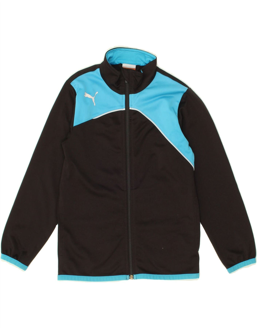 PUMA Girls Tracksuit Top Jacket 7-8 Years Small  Black Colourblock Vintage Puma and Second-Hand Puma from Messina Hembry 
