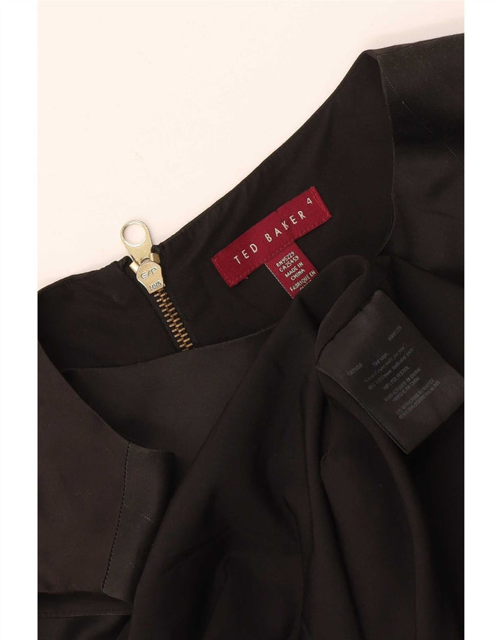 Ted Baker Kvinders Graphic Shift Kjole Størrelse 4 Large Black Colourblock Bird