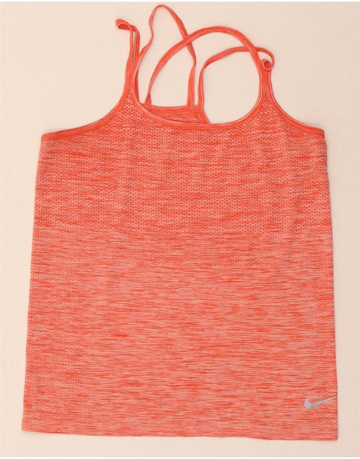 NIKE Womens Dri Fit Cami Top UK 16 Large Orange Flecked Polyester Vintage Nike and Second-Hand Nike from Messina Hembry 