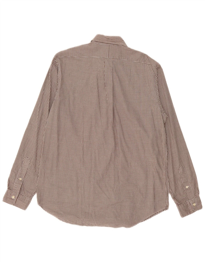 Ralph Lauren Herre flannelskjorte Stor brun Gingham Bomuld