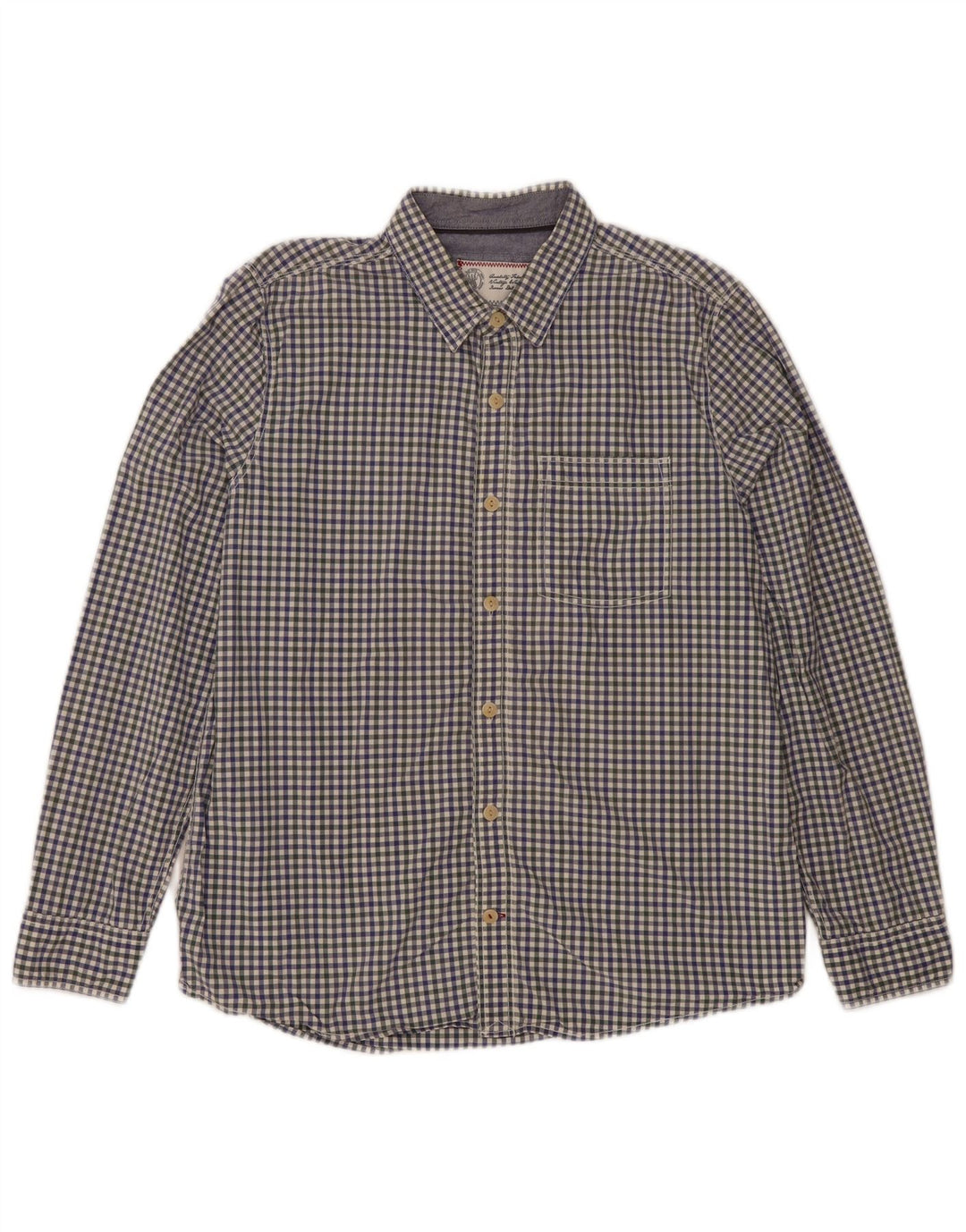 Fat Face herreskjorte XL marineblå Gingham bomuld