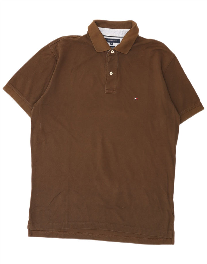 Tommy Hilfiger herre poloshirt XL brun bomuld