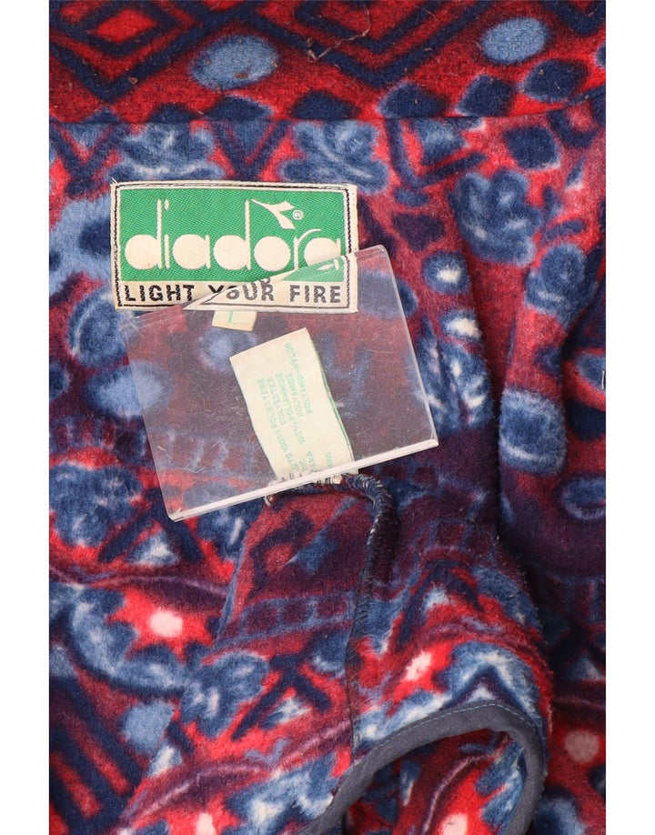 DIADORA Fleecejakke til mænd UK 40 Stor marineblå geometrisk polyester