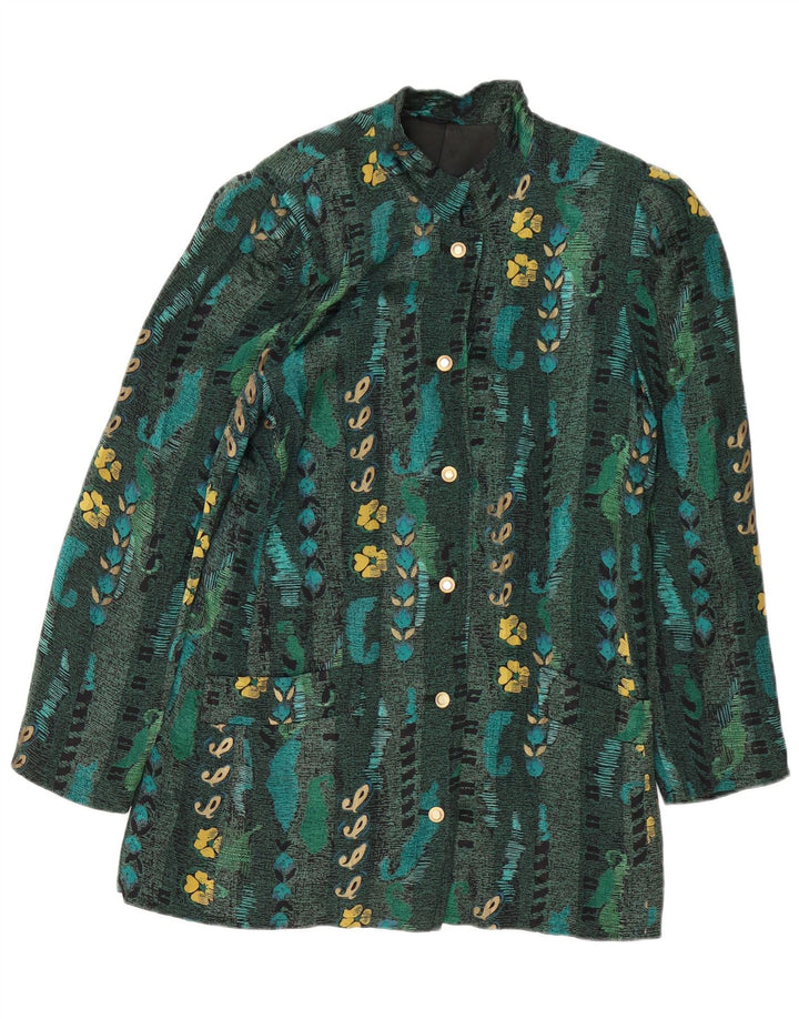 Betty Barclay Dame 6 Button Blazer Jacket EU 38 Medium Green Floral
