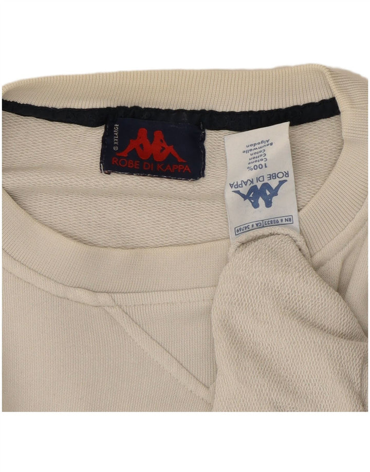 Kappa Herre Sweatshirt Jumper 2XL Hvid Bomuld