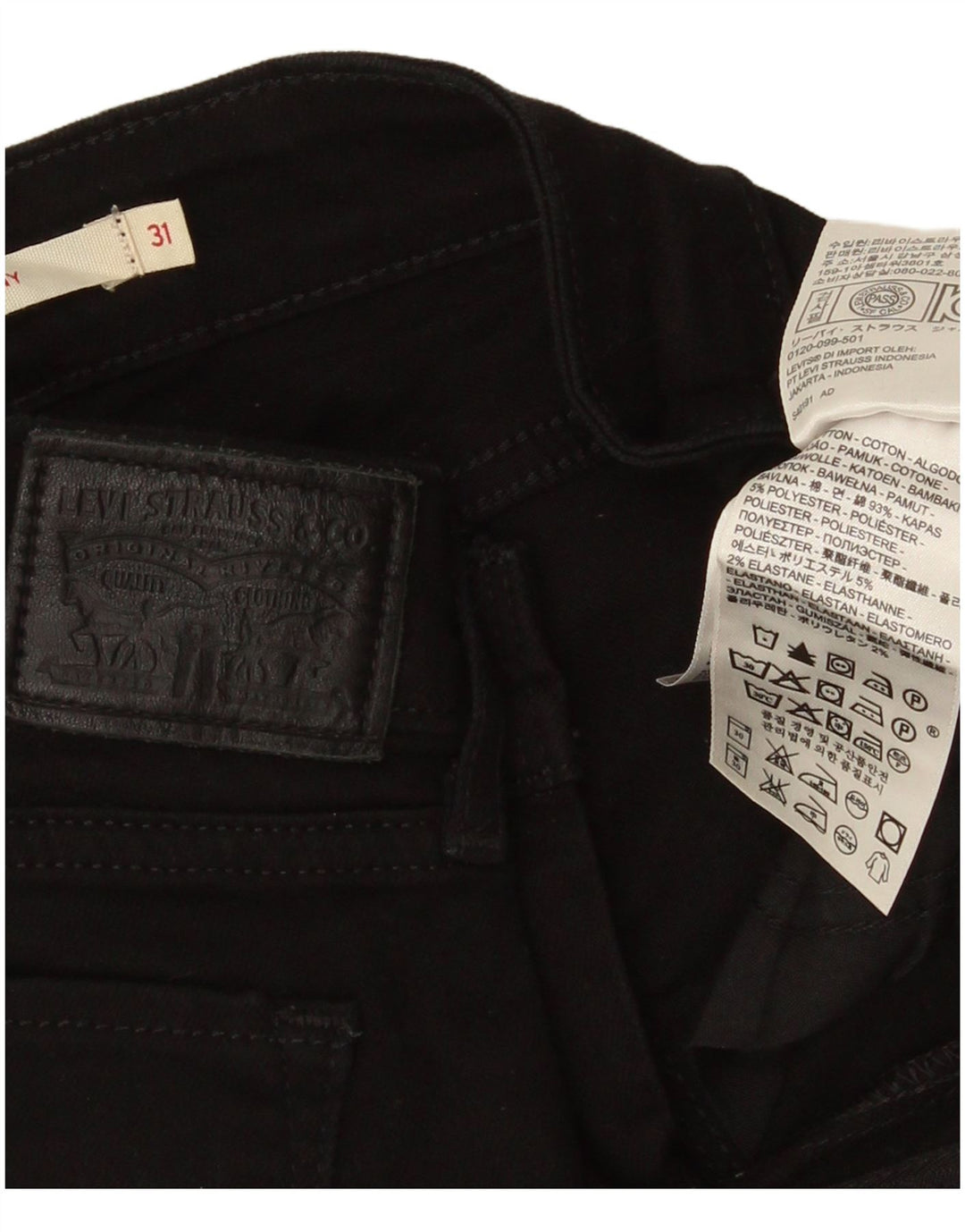 Levi's Dame 711 Skinny Jeans W31 L29 Sort Bomuld