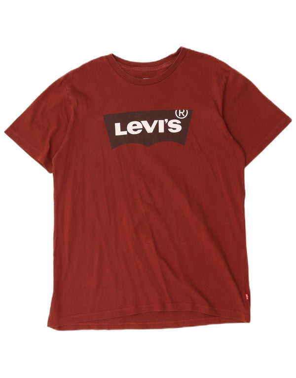 Levi's Herre grafisk T-shirt Top Medium Bourgogne bomuld