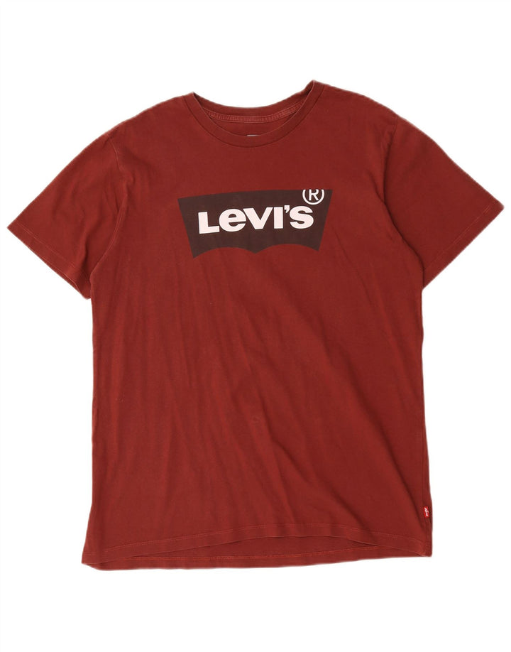 Levi's Herre grafisk T-shirt Top Medium Bourgogne bomuld