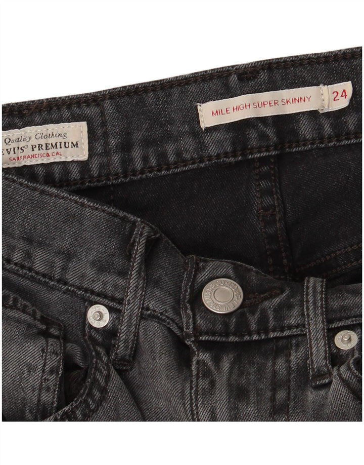 Levi's Dame Mile High Super Skinny Jeans W24 L30 Grå