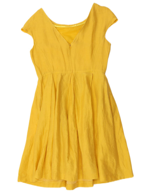 Max Mara Dame Weekend A-Line Kjole UK 14 Medium Gul