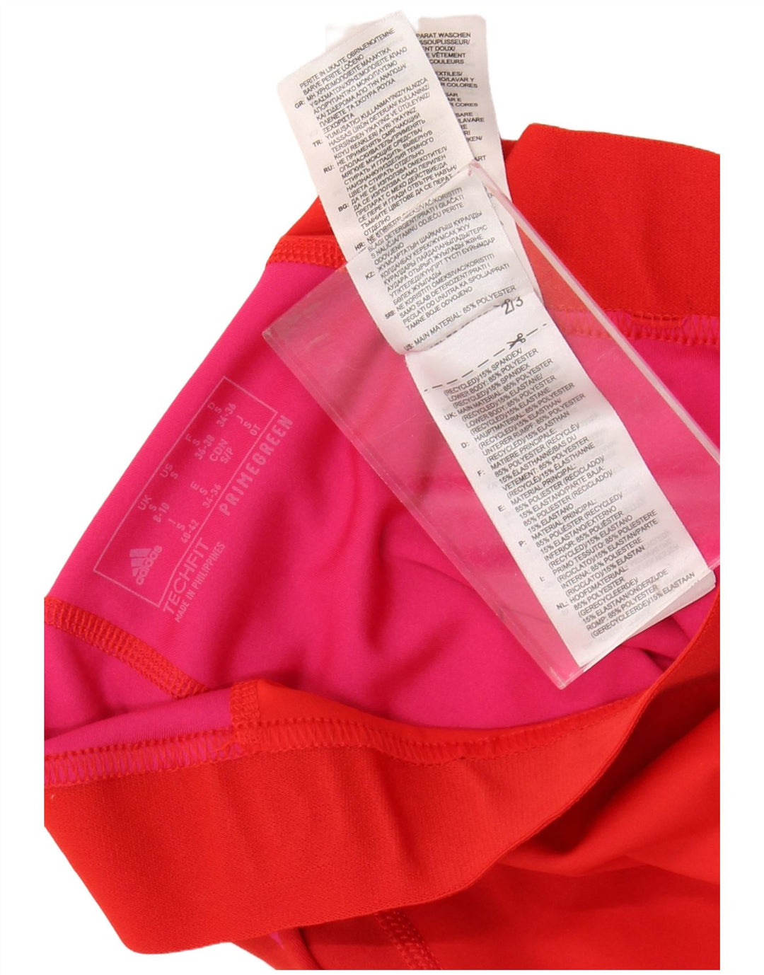 ADIDAS Dame Tech Fit Grafiske Leggings UK 8/10 Small Red Polka Dot