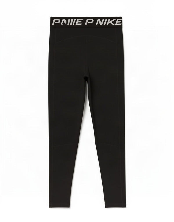 Nike Dame Dri Fit Grafiske Leggings UK 14 Medium Sort