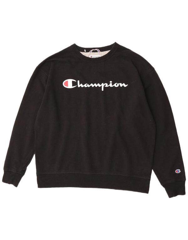 Champion Herre Grafisk Sweatshirt Jumper XL Sort Bomuld