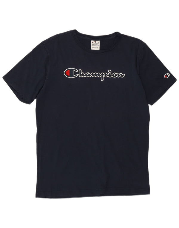 Champion drenge grafisk T-shirt top 15-16 år 2XL marineblå bomuld