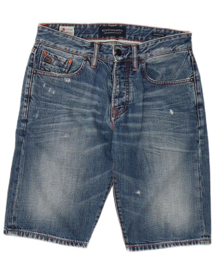 Scotch & Soda Herre Distressed Denim Shorts W29 Små blå bomuld