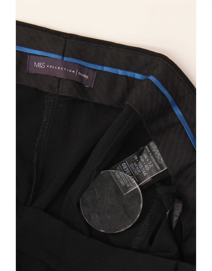 Marks & Spencer Dame Bootcut Casual Bukser UK 12 Medium W32 L28 Sort