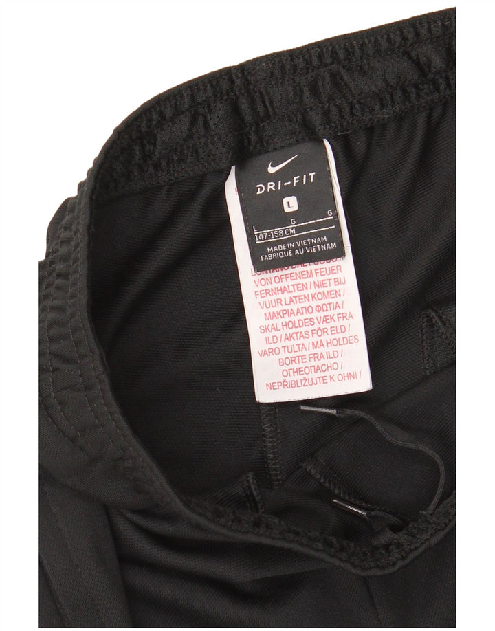 NIKE Boys Tracksuit Trousers 12-13 Years Large Black Polyester Sports