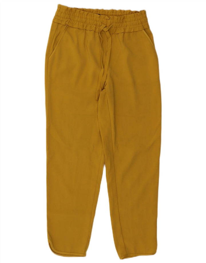 ZARA koniske cropped bukser til kvinder Small W26 L25 gul polyester