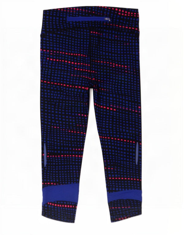 Under Armour Dame Capri Leggings UK 12 Mellem blå stribet