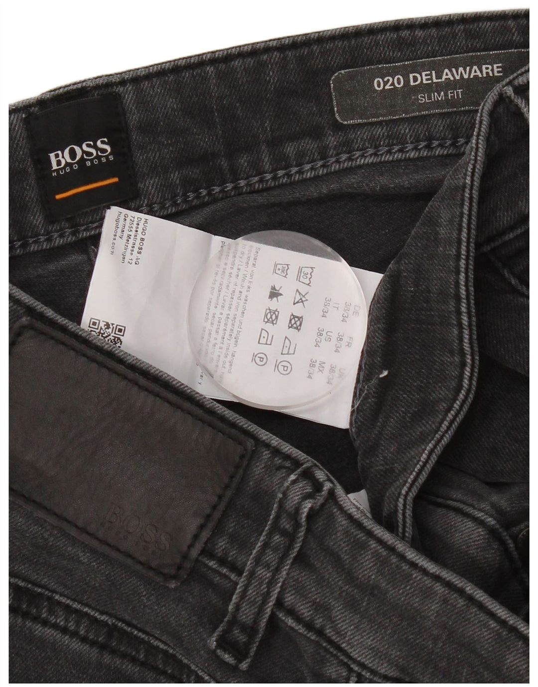 Hugo Boss Herre Delaware Slim Jeans W38 L34 Grå Bomuld
